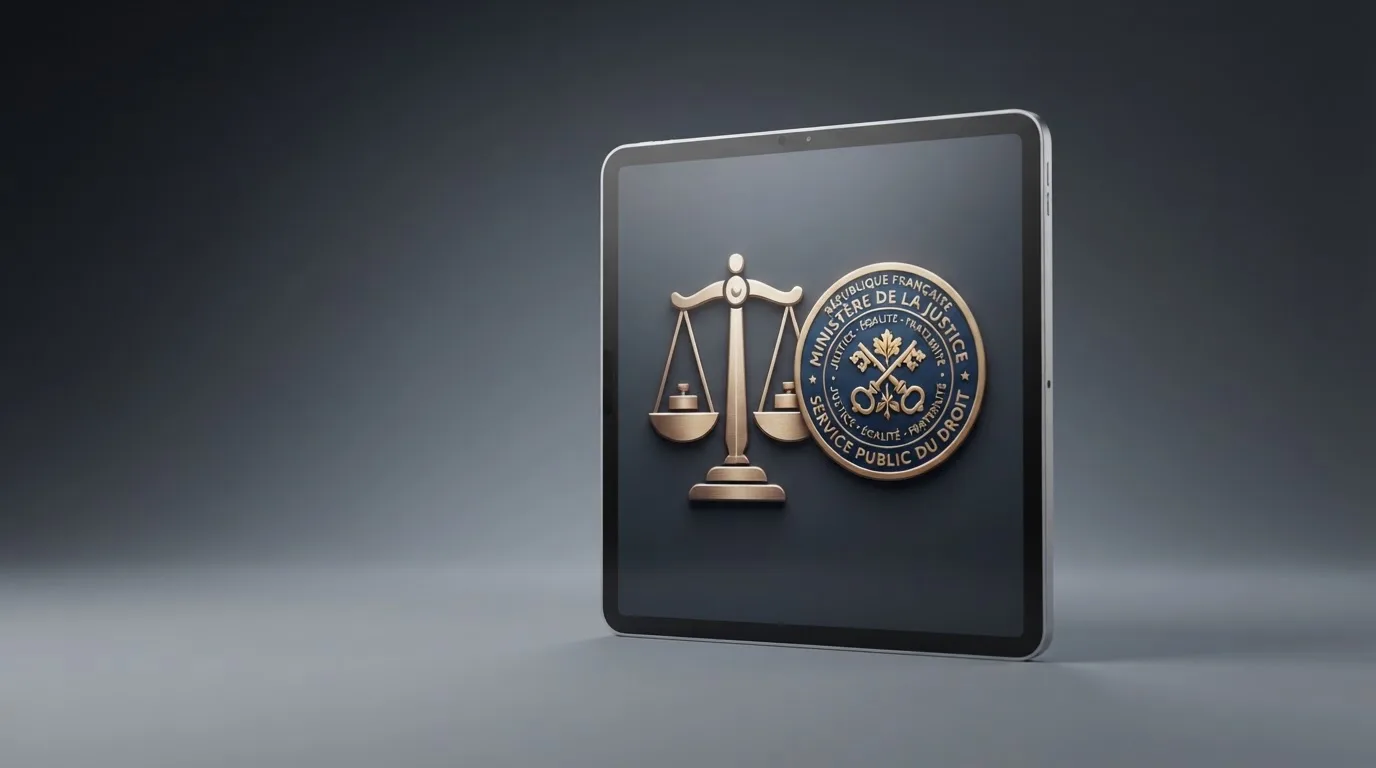 Logo stylisé de l'Autorité nationale des jeux à côté d'un symbole de balance de la justice