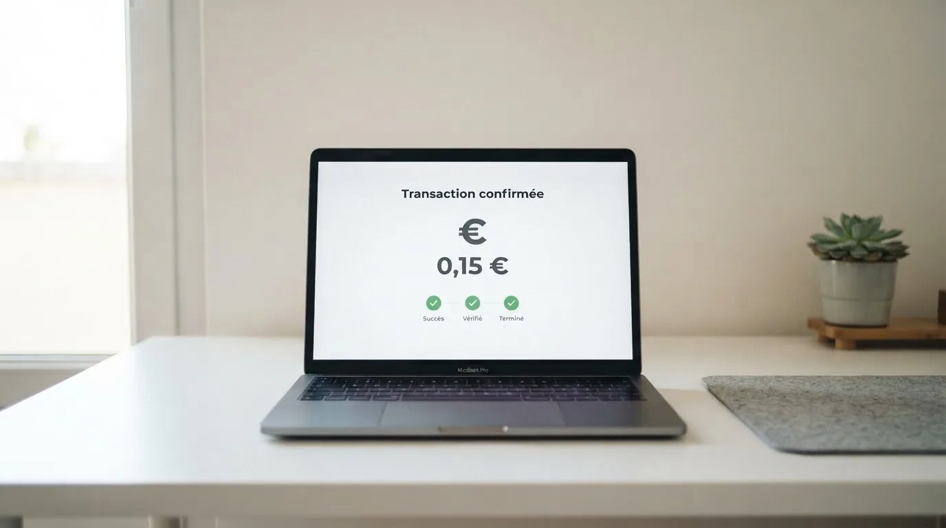 Confirmation d'une transaction Cardano affichée sur l'interface d'un casino en ligne, avec le montant des frais de réseau détaillé