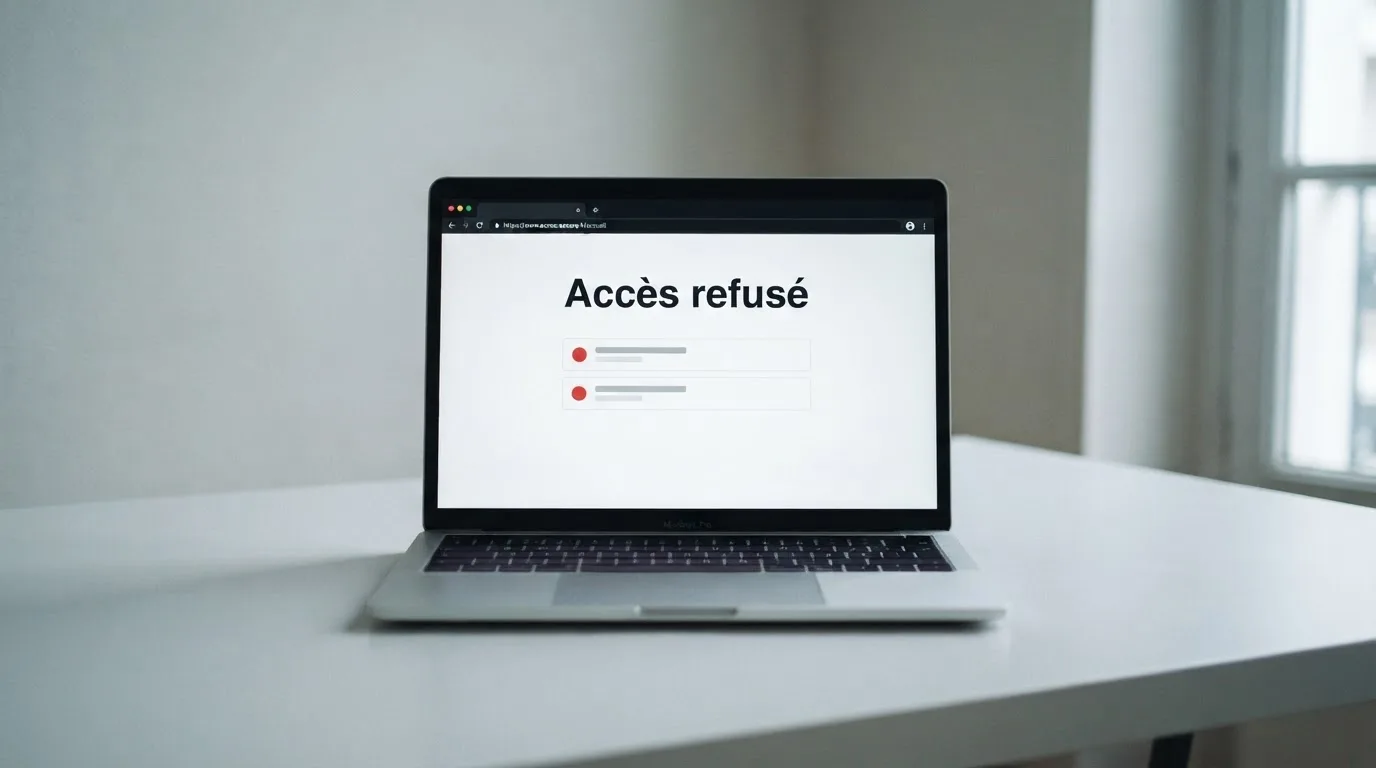 Une page de liste noire de sites bloqués affichée dans un navigateur, avec une colonne de dates