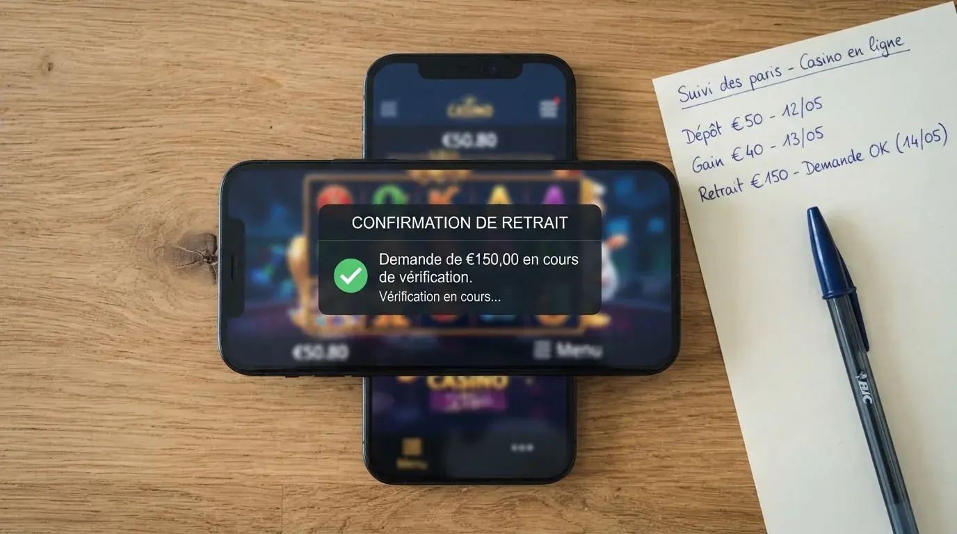 notification de confirmation de retrait affichée sur un téléphone mobile