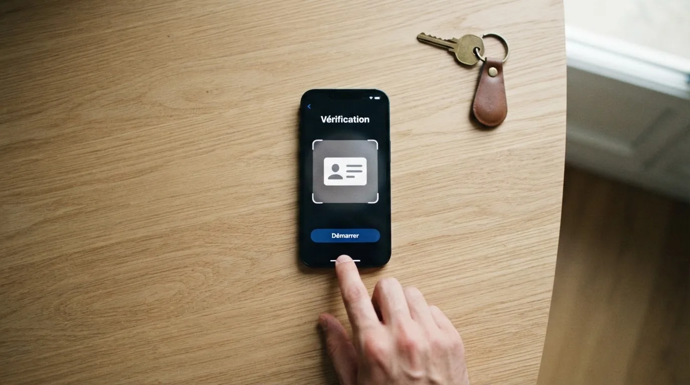 a smartphone screen showing an identity-document upload step lors d'une online self-exclusion request